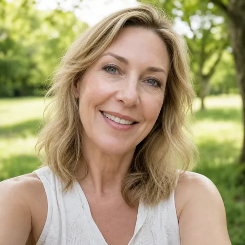 Woman smiling outdoors with clear aligners